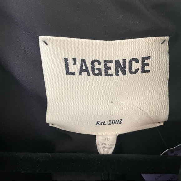 L'AGENCE Chamberlain Blazer Black Tweed  Size 16 Workwear Jacket Business NWT - Picture 2 of 11